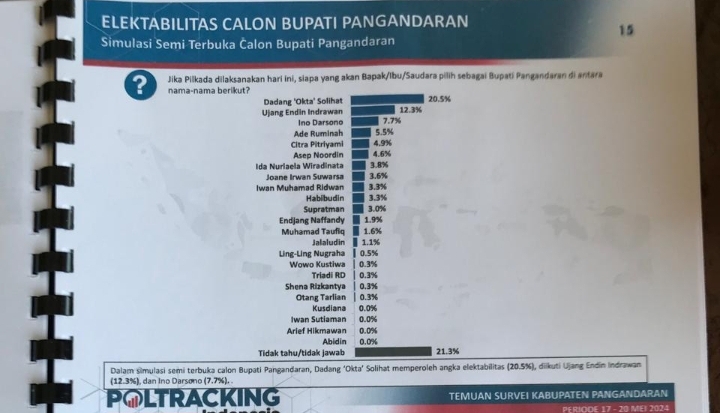 Dadang Solihat Mencuat dalam Poling Sementara Pilkada 2024