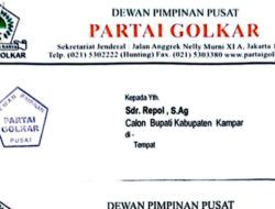 Partai Golkar Mendukung Repol dan Ardo dalam Pilkada Kampar, SK Ditandatangani oleh Airlangga