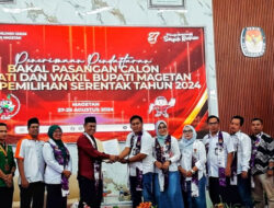 Sujatno-Ida Pasangan Calon Bupati dan Wakil Bupati Magetan Mendaftar di KPU pada Hari Pertama